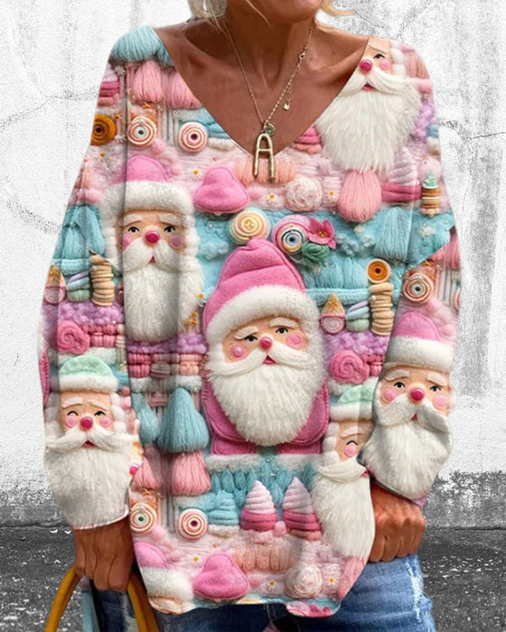 Oberteil mit buntem Weihnachtsmuster