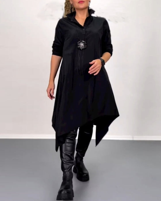 Einfarbiges, unregelmäßiges Freizeitkleid
