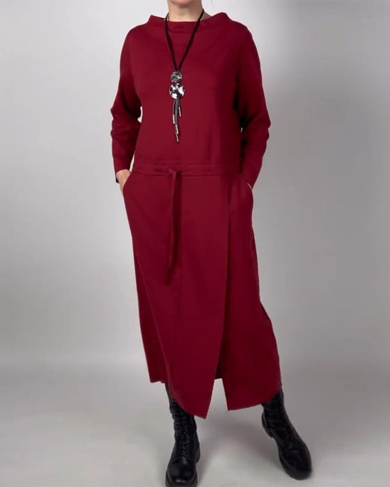 Kleid mit Unifarben und Taschen