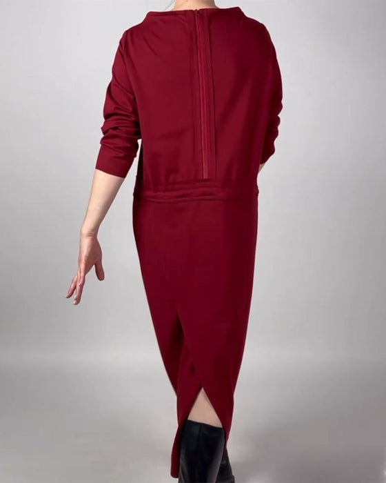 Kleid mit Unifarben und Taschen